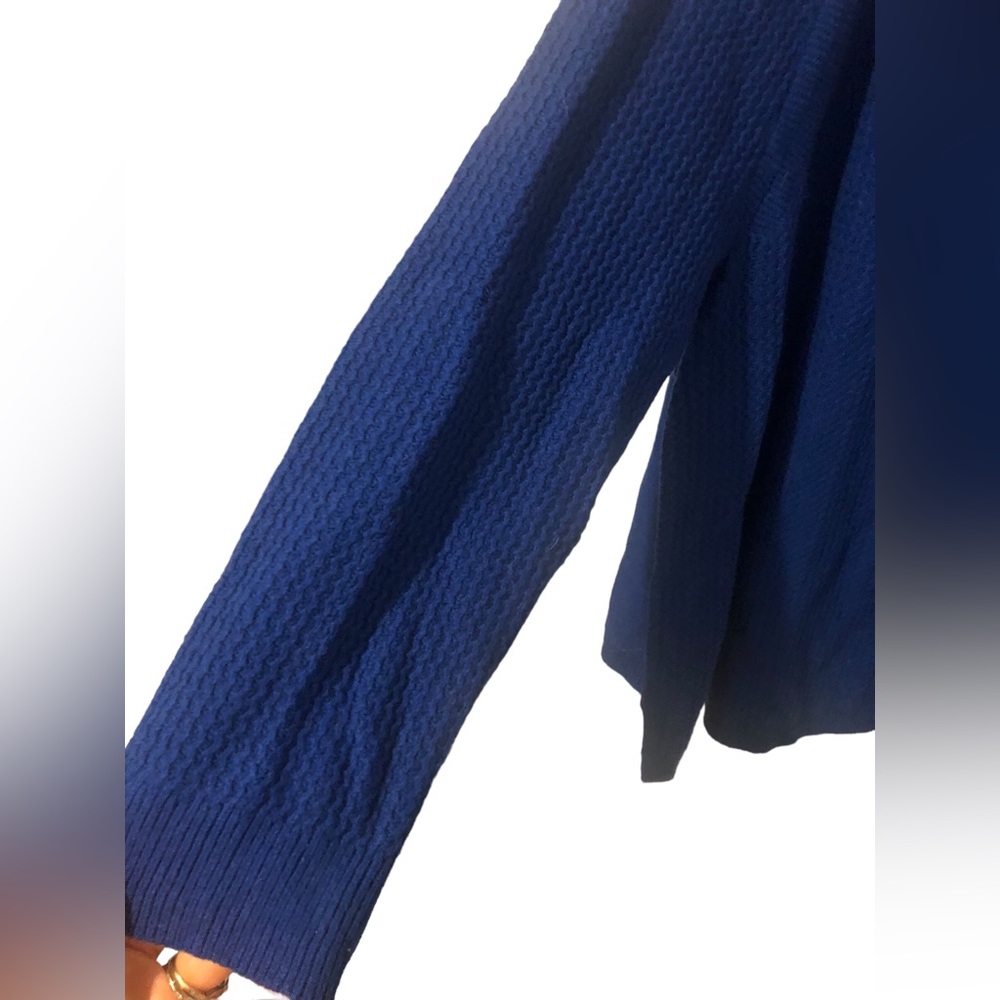 Talbots intricate cowl neck sweater royal navy blue 3X Women’s excellent cond. - Picture 9 of 10